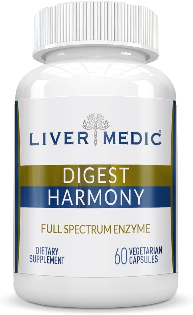 Digest Harmony Pure Digestive Enzymes for Gut Health for Women & Men, Papaya Enzymes for Digestion, Eases Bloating & Stomach Discomforts, Unflavored, 120 קפסולות