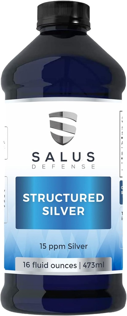נוזל כסף מובנה - Daily Immune Support Supplement with 15ppm Advanced Structured Silver Technology - All Natural with No Additives - 16 Ounceבק
