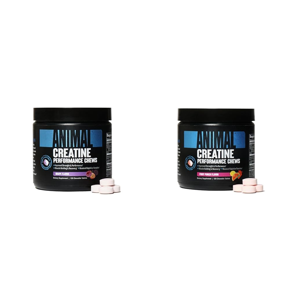 Animal Creatine Chews Tablet - Enhanced Creatine Monohydrate עם AstraGin כדי לשפר את Absorption & Creatine Chews טבליות - Enhanced Creatine Monohydrate