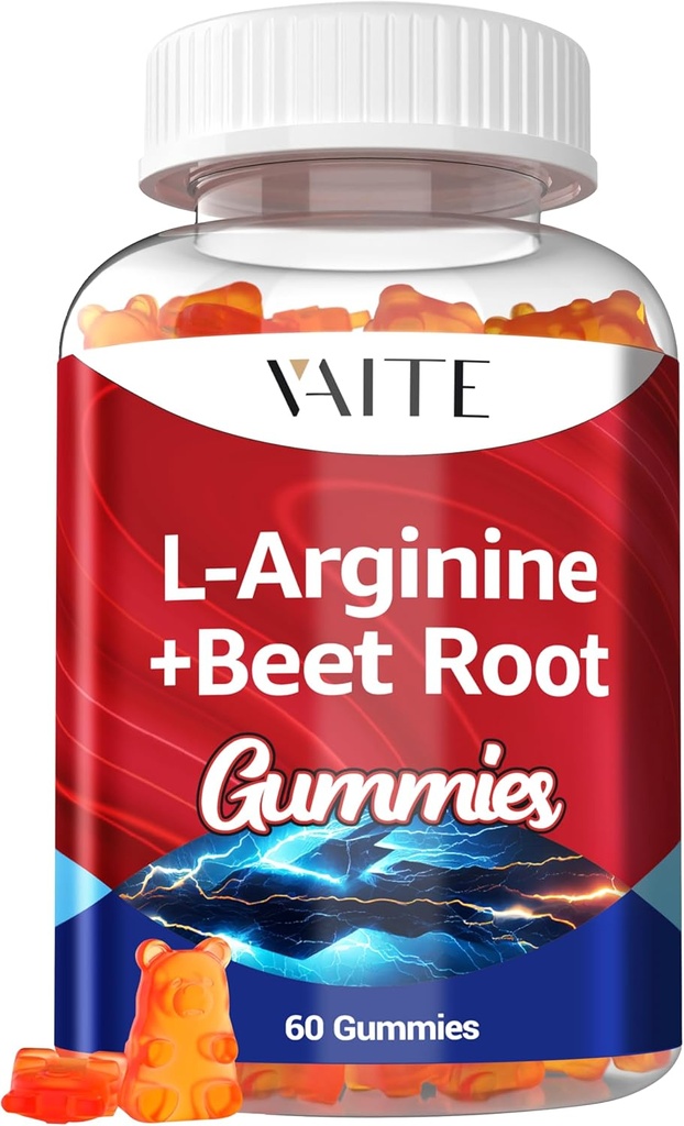 L Arginine תוסף Beet Root Gummies - כוח כפול, אנרגיה Boost, תמיכה Circulation ו Stamina, אורגני Chewable Beets תוספי עבור גברים ונשים, חניכיים טבעונית, non-GMO, סוכר ללא תשלום