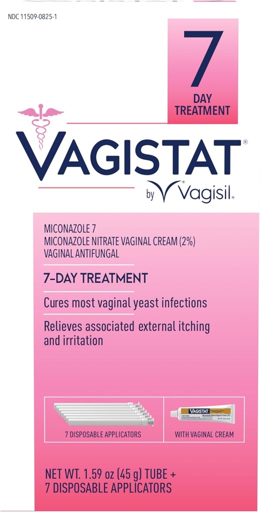 Vagisil Vagistat 7 יום טיפול בזיהומים עבור נשים, עוזר Relieve חיצוני גירוד ו Irritation, מכיל 2% חיצוני Miconazole Nitrate Cream & 7 Disposable Applicators (Pack of 1)