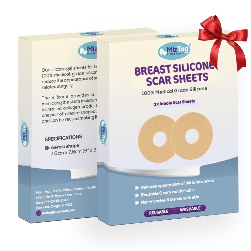 Amola Silicone Sheets - Breast Recovery Supplies - Reusable and Comfort under Post-Op Bra (2 Pcs)