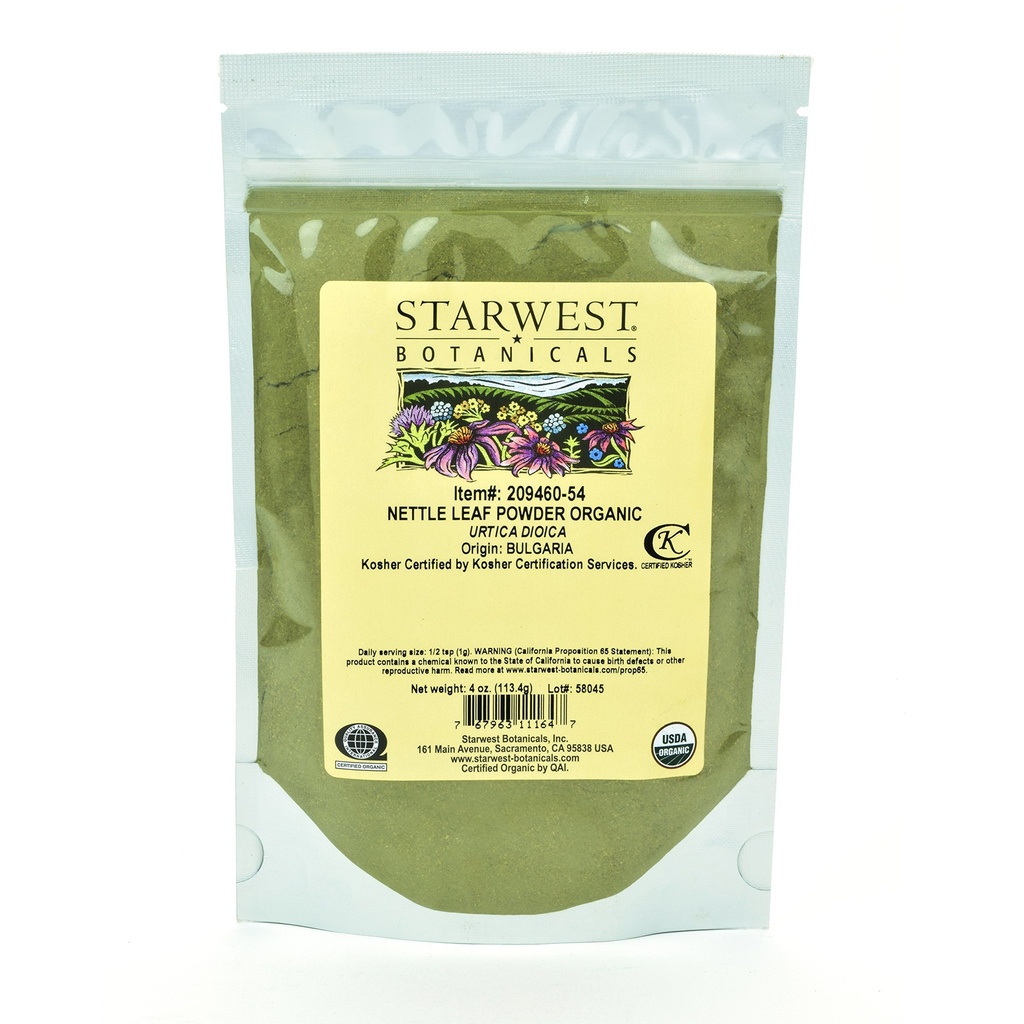Starwest Botanicals Organic Nettle Leaf, 4 אוונס