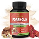 קדיאן Forskolin תוספי מזון - 5in1 עם Turmeric Curcumin, Arjuna, Garcinia Cambogia, תה ירוק - 5 חודש אספקה - 150 קפסולות