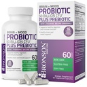 ברוונסון המוח + Mood Probiotic 50 מיליארד CFU Plus Prebiotic עם L-theanine, Bacopa ו Rhodiola non-GMO, 60 קפסולות צמחוניות