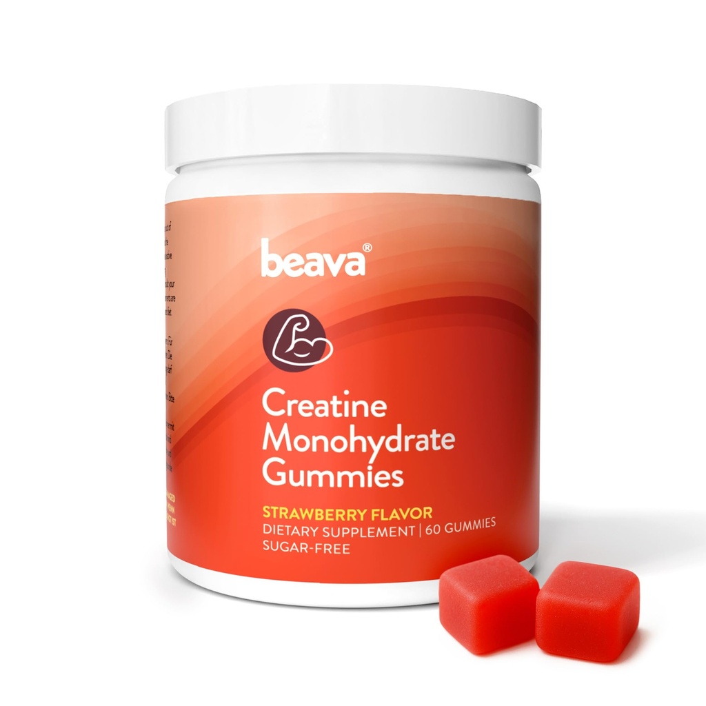 Creatine Monohydrate Gummies - 30 משרתים - טבעוני Creatine צ 'יפס עבור צמיחה שרירית, שריר התאוששות, עבודה התאוששות, Anaerobic Endurance - No Loading Phase - No Bloating - Un Sugar - סוכר נמוך