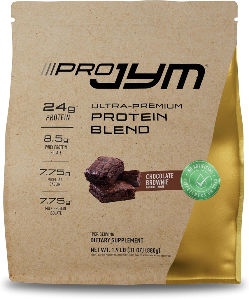 JYM תוסף Science Pro JYM Natural Chocolate Brownie Protein - Whey Protein Isolate, Casein, & Milk Protein Isolate, for Men & Women Recovery Shakes, 22 משרתים