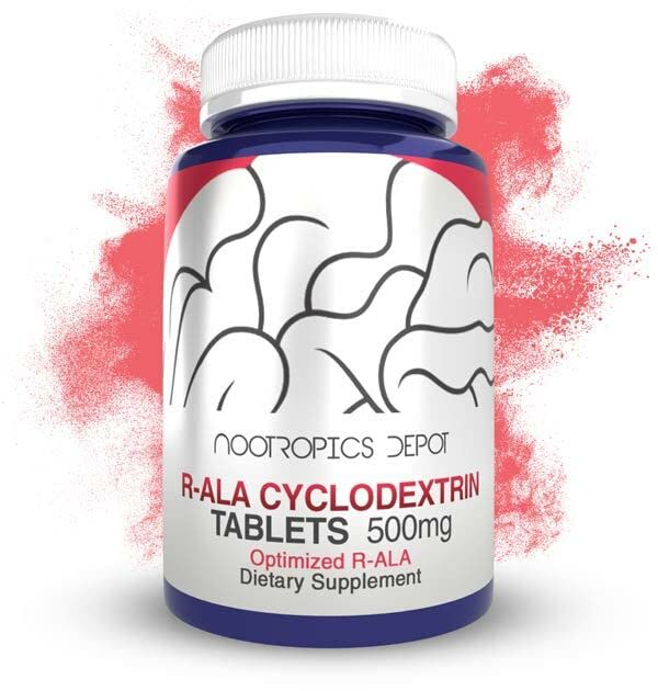 Nootropics Depot R-ALA Cyclodextrin Complex Tablets | 500 מ"ג | אופטימיזציה R-Alpha Lipoic Acid