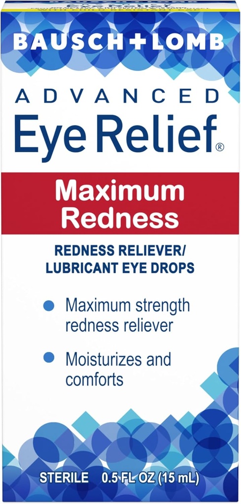 Bausch & Lomb Advanced Eye הקלה מקסימלית טיפות עיניים Lubricant מ 0.5 Fl Oz (15 mL) - חבילה של 5