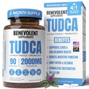 2000 מ"ג מתקדם TUDCA תוסף - Max Absorption TUDCA Bile Salts עם 4:1 חלב Thistle ופרוביוטיקה - תמיכה Liver Detox & ניקויse, Gallbladder, Gut & Kidney בריאות - 90 קפסולות טבעוניות