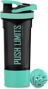 Artoid Mode 24Ounce חלבונים Shaker בקבוק, טכנולוגיית שילוב כפולה, BPA חינם, Aqua Green / Black