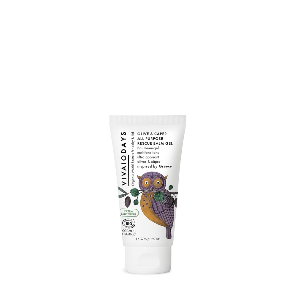 VIVAIODAYS Olive & Caper All Purpose ExTRA Soothing Rescue Balm Gel for Dry, Irritated & Sensitive Baby & Adult Skin, A Little Goes a Long Way. 1.25 oz.