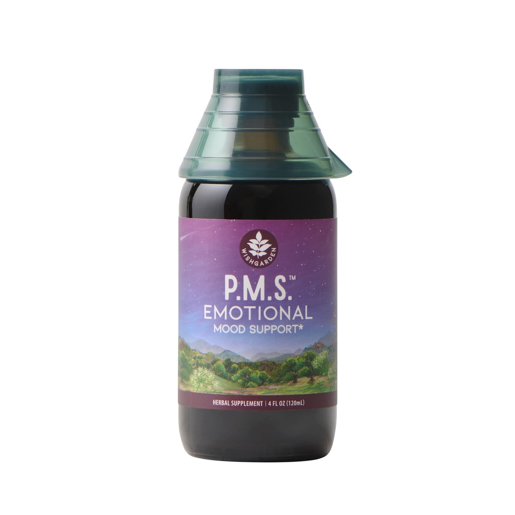 WishGarden Herbs PMS רגשית עבור נשים - Herbal PMS תמיכה תוספת לנשים עם Vitex Berry & Blue Vervain, PMS Mood Swing Relief & PMDD הקלה, תמיכה רגשית במהלך PMS, 4oz