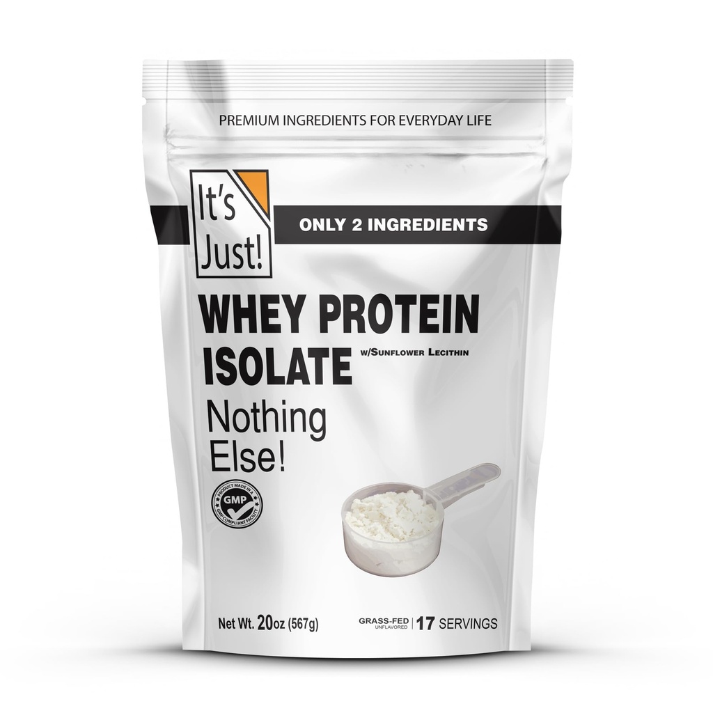 זה פשוט! - חלבון Whey מסיס, Ultra Premium Grass-Fed, Unflavored, Made in USA, Pure 90% חלבון, רק 1g Carb, לא תוספת סוכר (1.25 פאונד)