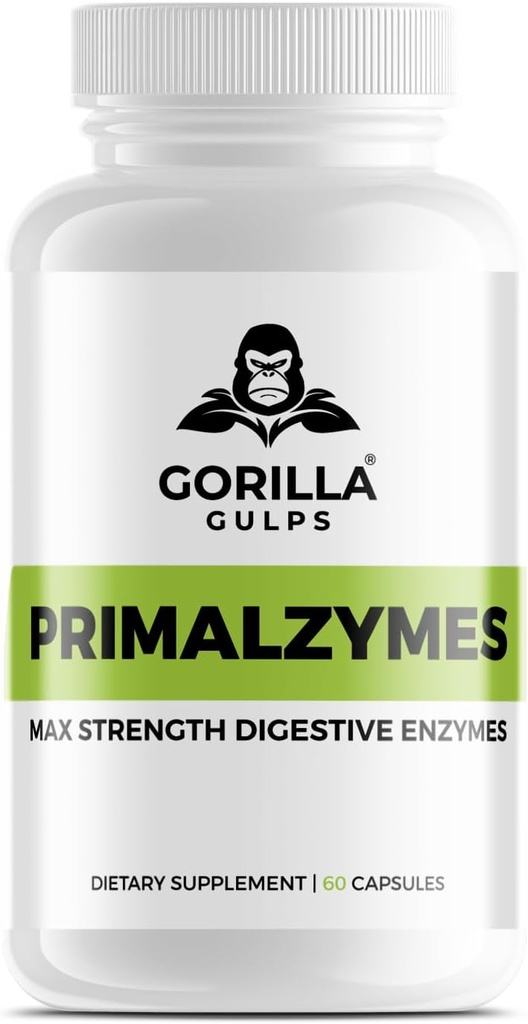 גורילה גולפס - Primalzymes - Max Strength Digestive Enzymes, 60 Veggie קפסולות