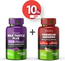 OrZAX חלב Thistle Plus 120 קפסולות ו- Premium גינזנג 120 קפסולות גונדנט, Bundle