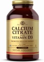 Solgar Calcium Citrate עם ויטמין D3-240 טבליות - non-GMO, Gluten Free, כשר - 60 משרתים