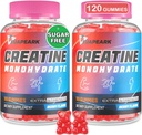Creatine Monohydrate חניכיים, Pre-Workout Chewables תוספת לנשים וגברים, Creatine Monohydrate עם טאורין & B6 - עבור שריר, כוח, אנדורנס ואנרגיה, טבעוני (Berry, 120 מסטיקנים)