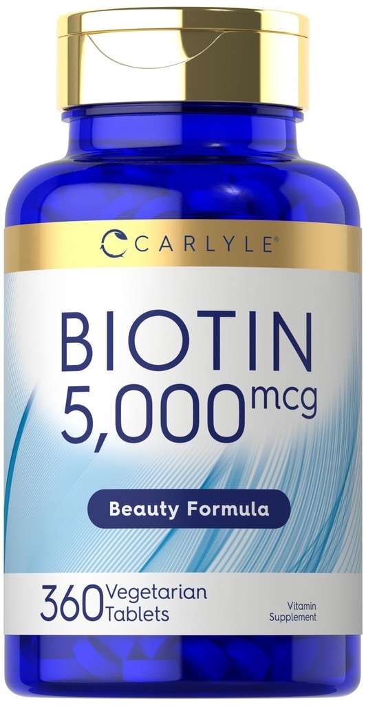 קרליל ביוטין 5000mcg | 360 Vegetarian Tablets | Beauty Formula Supplement