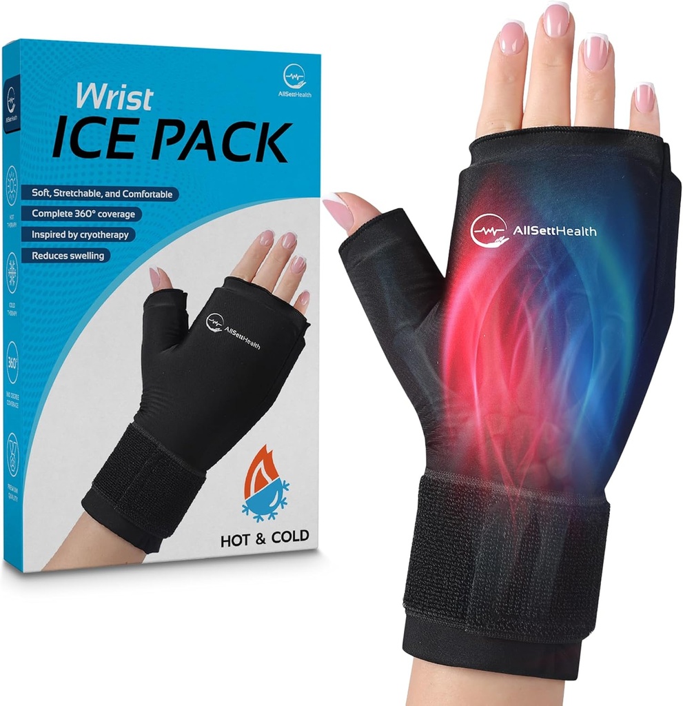 Wrist Ice Pack Wrap - Hot and Cold Gel Thumb & Hand Ice Pack Glove for Arthritis הקלה