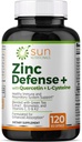 Znc Defense+ עם Quercetin, Bromelain, L-Cysteine, EGCG (פלט תה ירוק), ויטמינים C, D3 & K2, 2 מונטה אספקת, 120 VCaps, non-GMO, Gluten Freeten Freeten Freeten Freeten