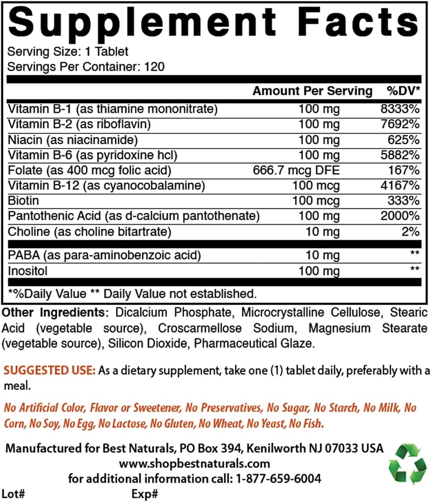 Best Naturals B-100 Complex & ויטמין D3 5000 IU