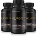(3 Pack) neuroTest כמוסות - תוספי תזונה עצביים עבור גברים, NeuroTest Daily פורמולה עבור בריאות כללית וביצועי שיא, גלולות פורמולה מתקדמות, ביקורות במבחן המוח (180 קפסולות)