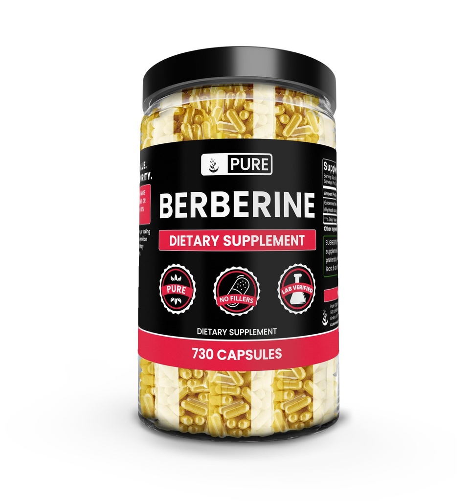 Ber  Berbberine (730 קפסולות) No Magnesium Or Rice Fillers, Always Pure, מעבדה מאומתת