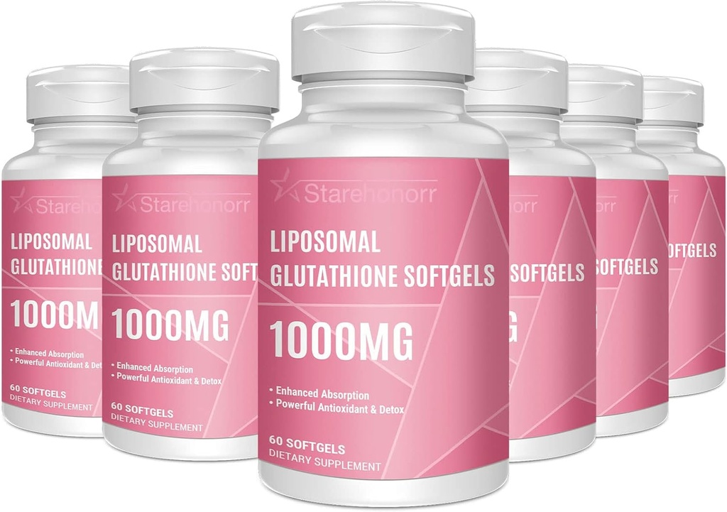 Glutathione Softgels 1500MG, מופחת Glutathione תוספת עם ויטמין C, Better Absorption, non-GMO Powerful Antioxidant for Healthy Aging, Detox, Immune Health, 360 Softgels