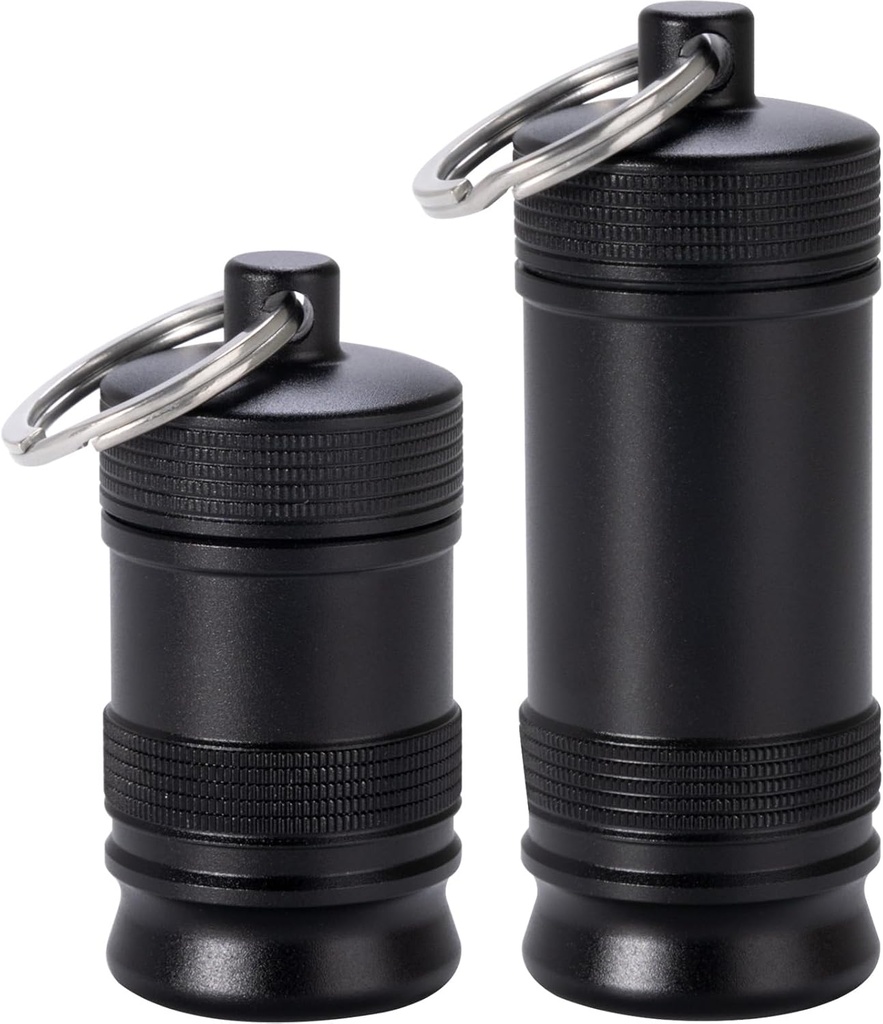 Portable Pill Holder Keychain - Aluminium Alloy Small Pill Case, Metal Contain Piller for Purse Daily Pill Box Medicine מארגנת עבור קמפינג נסיעות בחוץ