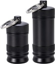 Portable Pill Holder Keychain - Aluminium Alloy Small Pill Case, Metal Contain Piller for Purse Daily Pill Box Medicine מארגנת עבור קמפינג נסיעות בחוץ