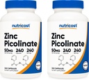 מזון זול Znc Picolinate 50 מ"ג, 240 קפסולות צמחוניות (2 בקבוקים) - Gluten Free and non-GMO