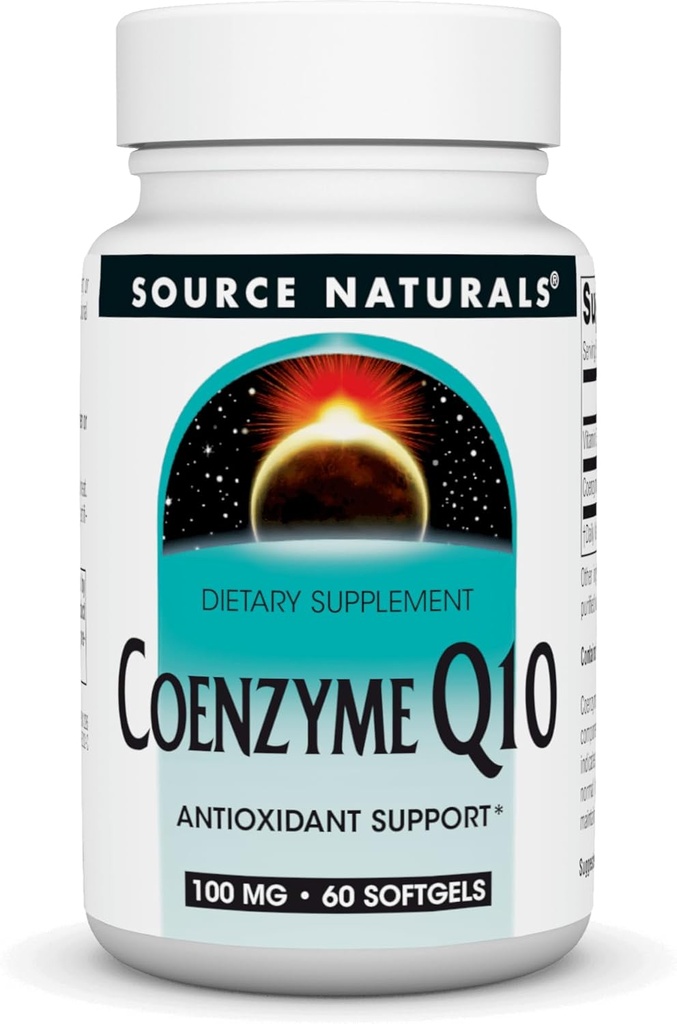 מקור: Naturals Coenzyme Q10 Antioxidant Support 100 מ"ג עבור הלב, המוח, התחמושת והתמיכה Liver - 60 Softgels