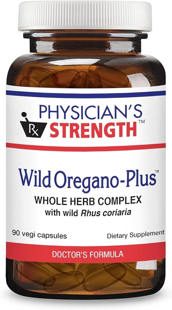 כוחו של פיזיקאי Wild Oregano-Plus - 90 קפסולות - תומך במערכת החיסון בריאה, עיכול ועצמות ופרקים - Non-GMO - 90 משרתות