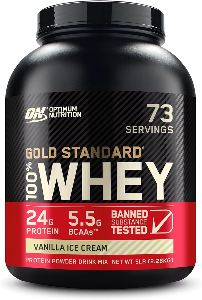 Optimum Nutrition Gold Standard Whey Vanilla Ice Cream - 5 lbs