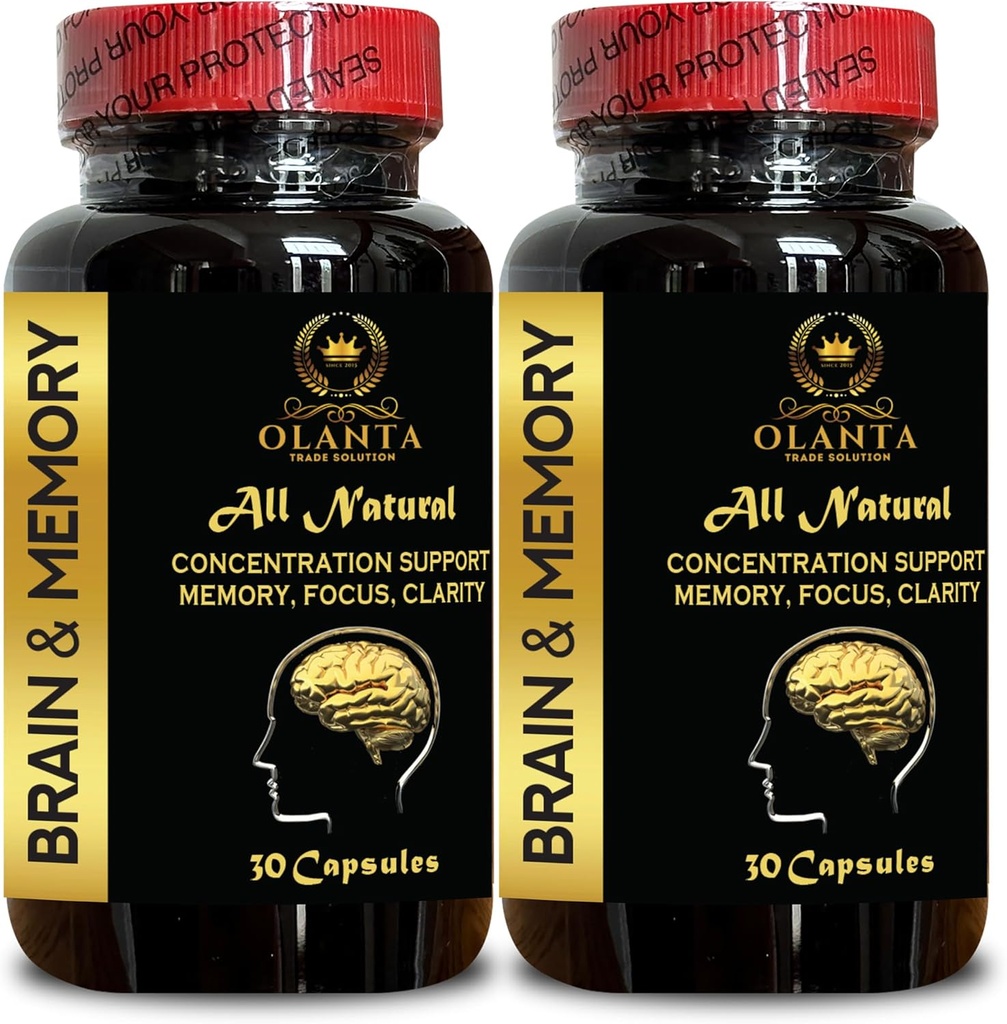 BRAIN MEMORY SUPPORT - שיפור זיכרון, תמיכה קוגניטיבית, ויטמינים שיסייעו לזיכרון ולתפקוד המוח, פורמולה לתמיכה בריכוז ובחדות - 2 בקבוקי 60 קפסולות