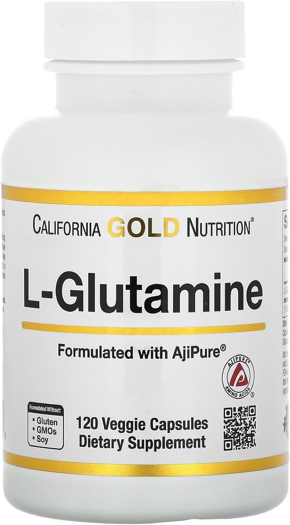 California Gold Nutrition L-Glutamine, AjiPure, 120 קפסולות Veggie (500 מ"ג לקפסולה)