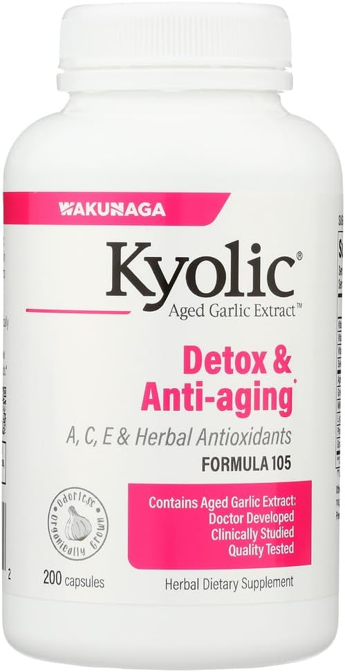 Kyolic Garlic Formula 105 Detox & Anti-Aging (200 קפסולות)