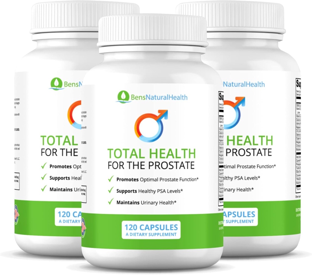 בריאותו הטבעית של בן לבריאות כוללת עבור תוסף Prostate עם Beta Sitosterol ויטמינים C, D, E, Zinc ו Turmeric, 360 Vegicaps, 3 Pack
