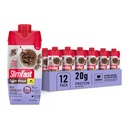 SlimFast חלבון שקד, חלבונים חדשים של חלב - 20g חלבון, Mealחליף שקד מוכן לשתות, חלבונים גבוהים עם פחמימות נמוכות סוכר נמוך, 24 ויטמינים ומינרלים, 11 Fl Oz (Pack of 12)