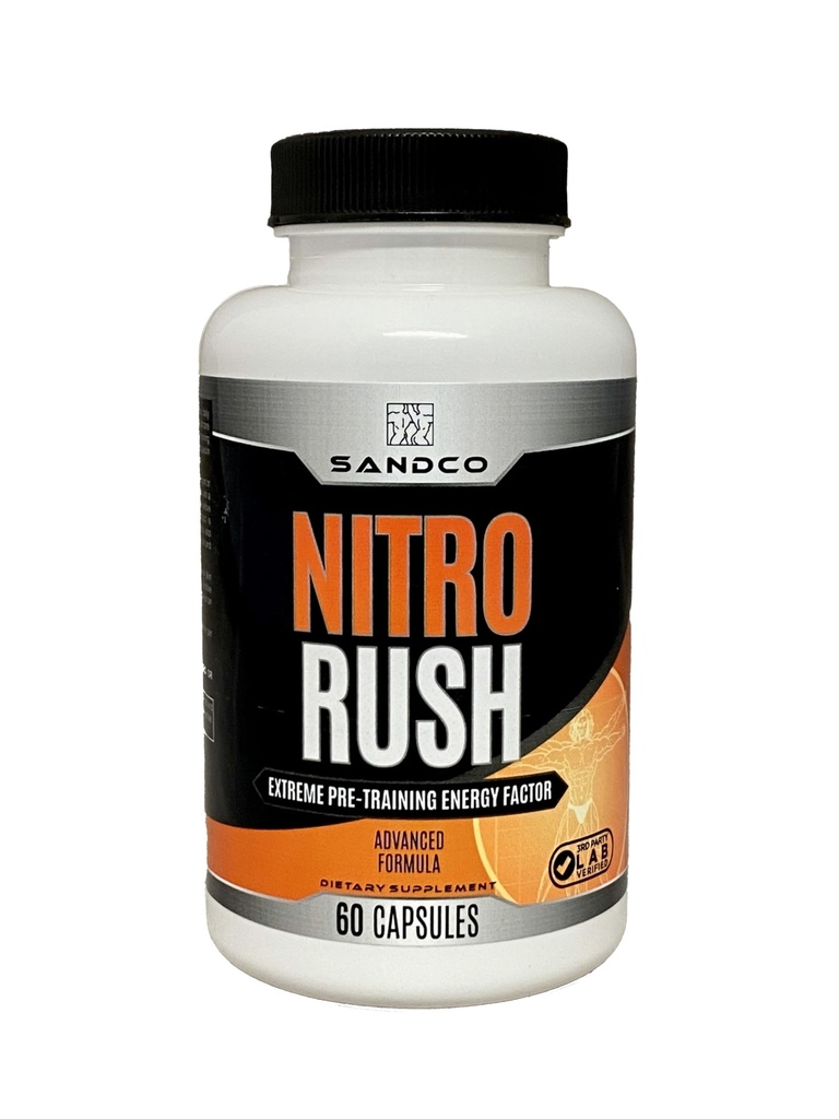 Sandco Nitro Rush Nootropic Brain תוסף 60 Count Focus קפסולות עבור ריכוז, עבור גברים ונשים - Hi Energy Brain Booster עם טאורין, ויטמין B, Rhodiola - Brain & Memory Support
