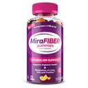 MiraFIBER חניכיים מ Makers of MiraLAX, 8g של Daily Fiber Per Serve, Metabolism תמיכה בוויטמינים B, Gut Health for Men & Women, Prebiotics Gummies for Adults, מעורבים פירות פלאמור 72Cttt