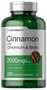 Horbäach Cinnamon עם Chromium Picolinate 2500 מ"ג | 250 קפסולות | Plus Biotin | Vegetarian, non-GMO, Gluten Freeten