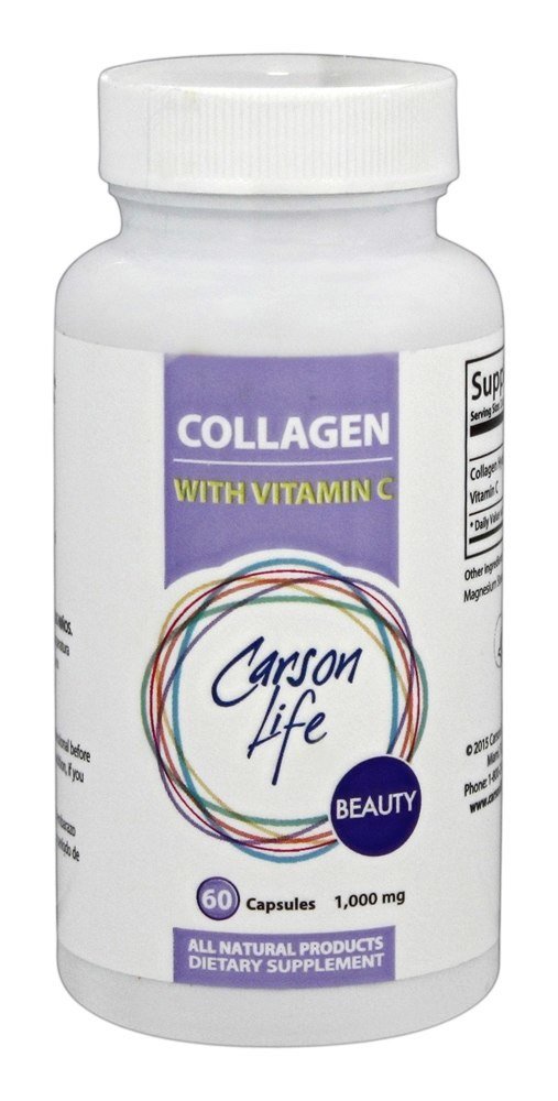 קרסון Life Collagen קפסולות עם ויטמין C - 60 קפסולות - תוספת תזונתית ל- Anti Aging, Immune Support, שיער בריא, עור וציפורים - מיוצר בארה"ב (60 קפסולות)