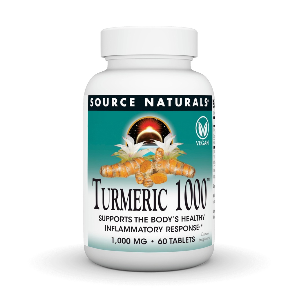 מקור Naturals Turmeric 1000, תומך בתגובה בריאה של הגוף *, 1,000 מ"ג - 60 טבליות