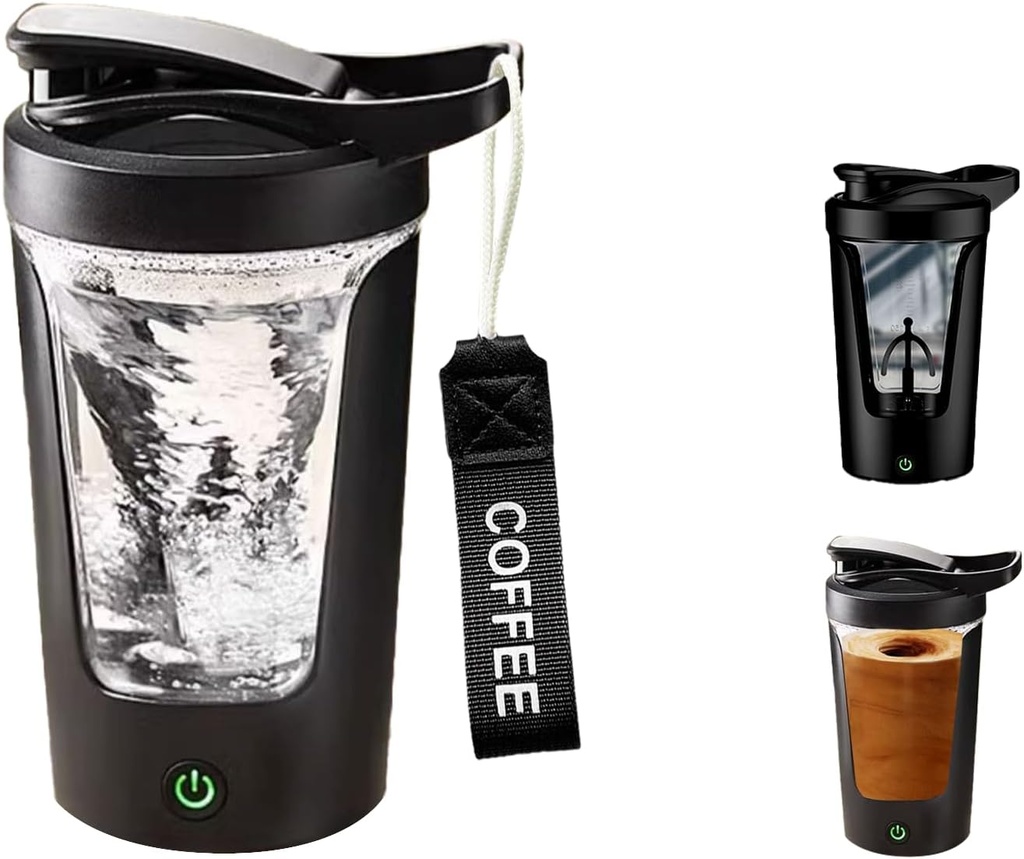 חלבון חשמלי Shaker Bottle, Portable Mixer Cup, USB C Rechargeable, BPA-Free Tritan, 450 מ"ל / 16oz, 500mAh, עבור Smooth Shakes
