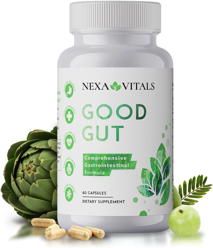 Good Gut - Digest תומך Herbs כדי לשחזר את בריאות Gut - לקדם תנועות באול בריאים, להפחית את Blost GI Motility w / Triphala & Artichoke - 60 קפסולות