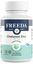 Freeda Chelated Zinc 30 מ"ג - TRAACS® Znc Bisglycinate for High Absorption - טבעוני, כשר, Gentle on Stomach - תמיכה במזל למבוגרים, גברים ונשים - 100 טבליות קטנות