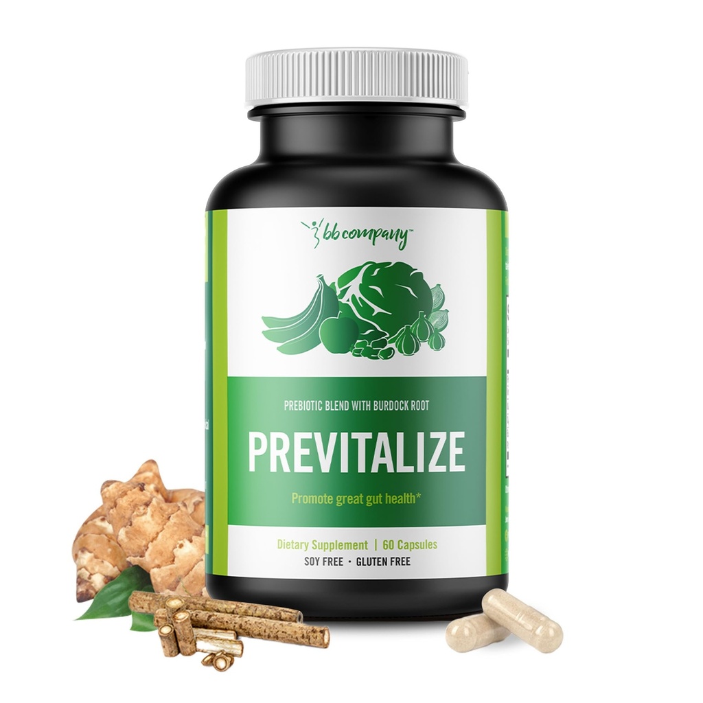 חברת BB Previtalize | Prebiotics for Women, Prebioticfi for Gut Health, Digestive Health | מזון עבור Probiotics & Provitalize | Packaging Vary | 60 Ct