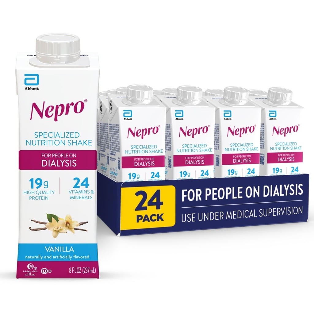 Nepro Liquid Nutrition, Home Vanilla, 8-Ounce בקבוקי פלסטיק